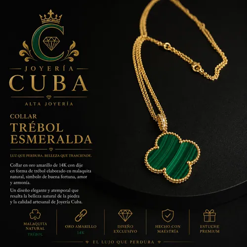 Collar Trébol Esmeralda